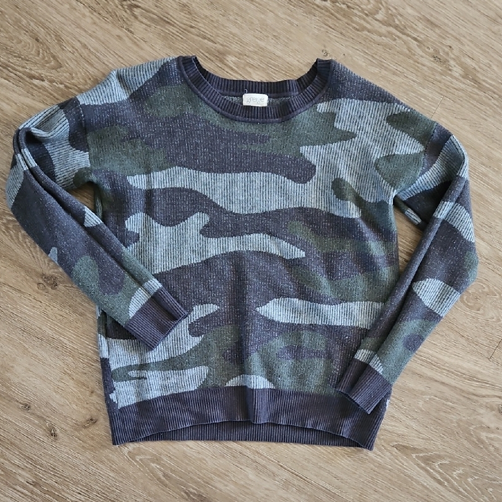 Greige Camouflage Knit Sweater